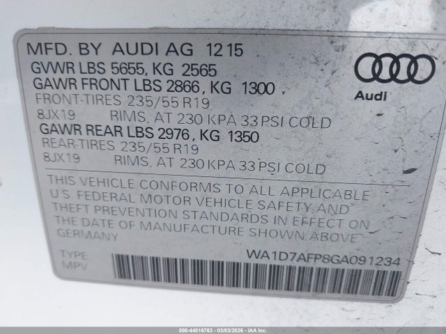 2016 AUDI Q5 WA1D7AFP8GA091234 Photo 8