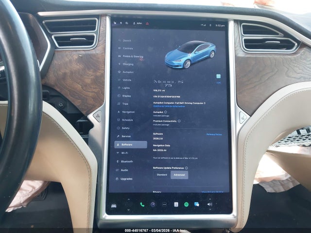 2017 Tesla Model S 60/75 მანქანა იყიდება აუქციონზე, vin: 5YJSA1E15HF203766, აუქციონის ნომერი: 44516767