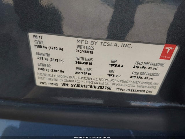 2017 TESLA MODEL S 5YJSA1E15HF203766 Photo 8