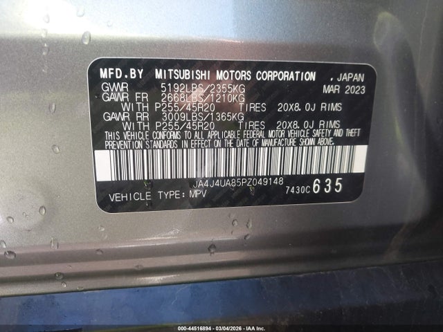 Продаж на аукціоні авто 2023 Mitsubishi Outlander Ralliart S-awc/se 2.5 S-awc/se Black Edition S-awc/se Special Editiont S-awc, vin: JA4J4UA85PZ049148, номер лоту: 44516894