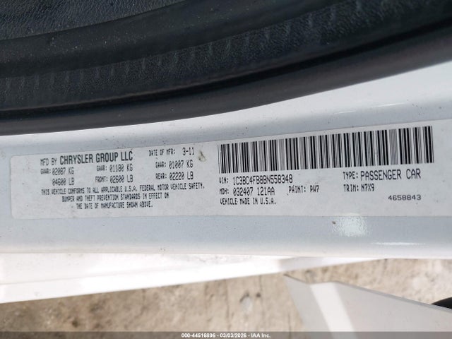 Aukcja sprzedaży 2011 Chrysler 200 Lx, vin: 1C3BC4FB8BN558348, numer aukcji: 44516896