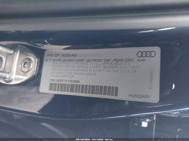2017 AUDI A3 WAUJ8GFF1H1059885 Photo 8
