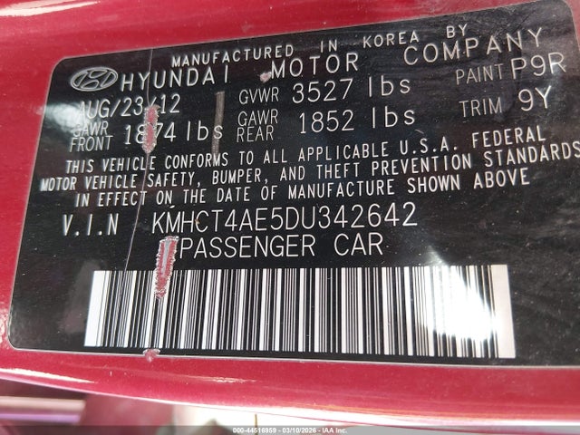 2013 HYUNDAI ACCENT KMHCT4AE5DU342642 Photo 8