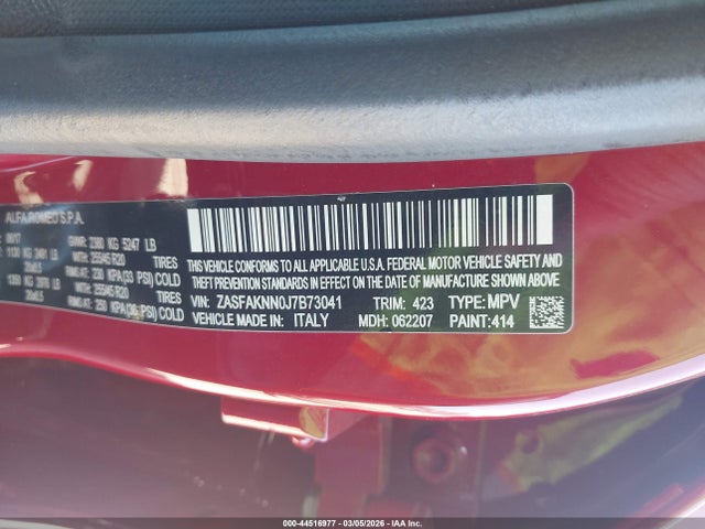 2018 ALFA ROMEO STELVIO ZASFAKNN0J7B73041 Photo 8