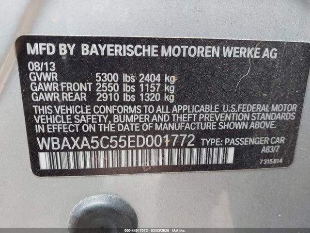 2014 BMW 535D WBAXA5C55ED001772 Photo 8