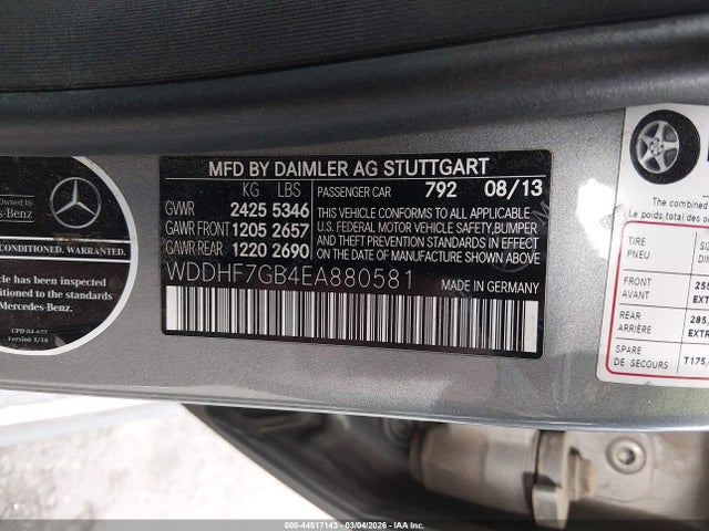 Aukcja sprzedaży 2014 Mercedes-benz E 63 Amg S 4matic, vin: WDDHF7GB4EA880581, numer aukcji: 44517143