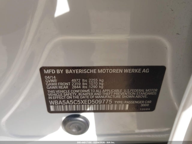 Продажа на аукционе авто 2014 Bmw 528i, vin: WBA5A5C5XED509775, номер лота: 44517155