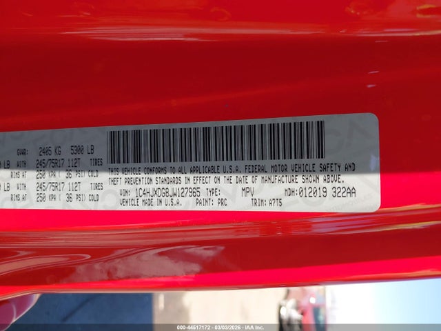 1C4HJXDG8JW127965 Jeep Wrangler Unlimited Sport S 4x4