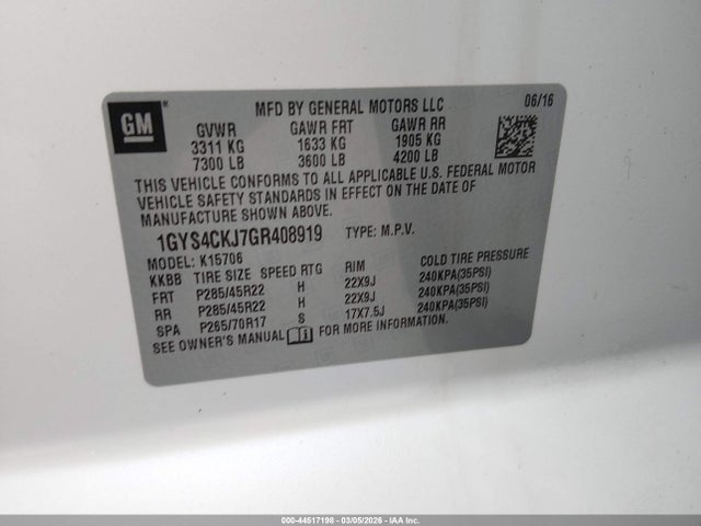 2016 CADILLAC ESCALADE 1GYS4CKJ7GR408919 Photo 8