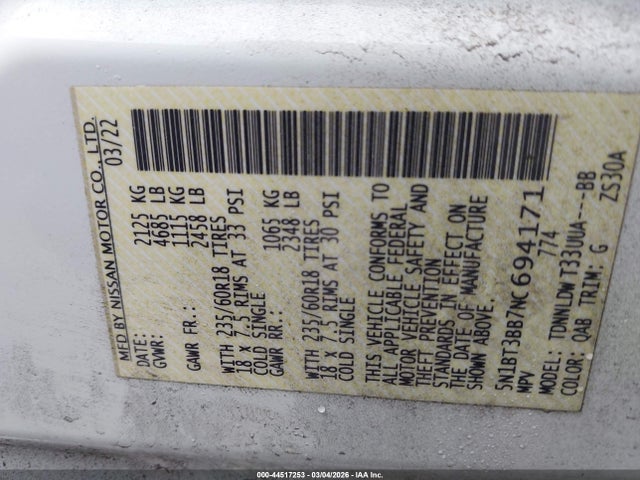 2022 NISSAN ROGUE 5N1BT3BB7NC694171 Photo 8