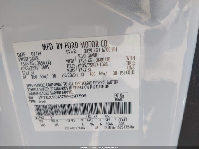 Ford F-150 Xlt 2014 1FTEX1CM7EFC97505 Image 9
