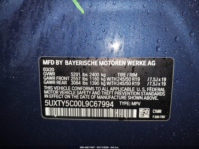 2020 BMW X3 5UXTY5C00L9C67994 Photo 8