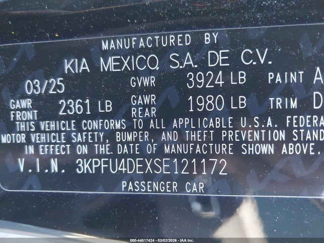 KIA K4 Ex 2025 3KPFU4DEXSE121172 Image 9