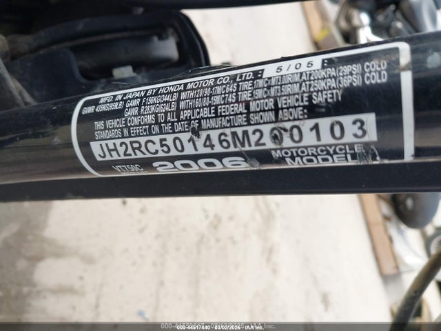 Aukcja sprzedaży 2006 Honda Vt750 C, vin: JH2RC50146M200103, numer aukcji: 44517440