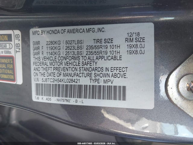 2019 ACURA RDX 5J8TC2H54KL028421 Photo 8