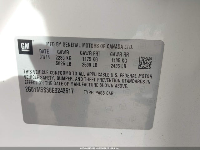 2014 CADILLAC XTS 2G61M5S38E9243617 Photo 8