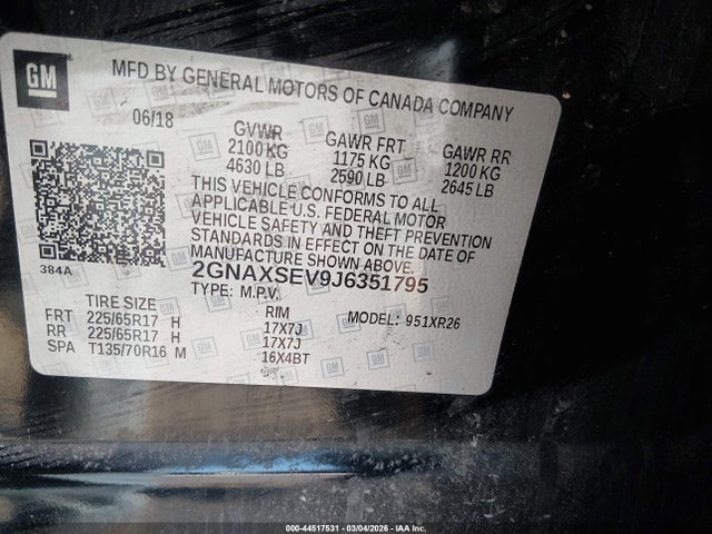 2018 CHEVROLET EQUINOX 2GNAXSEV9J6351795 Photo 8