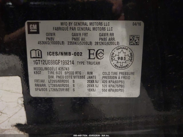 1GT12UE88GF199214 GMC Sierra 2500hd Denali