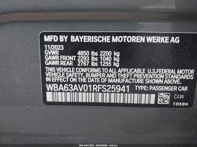 2024 BMW 430I GRAN COUPE WBA63AV01RFS25941 Photo 8