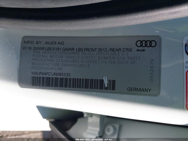Auction sale of the 2018 Audi A6 2.0t Premium/2.0t Sport, vin: WAUF8AFC1JN085233, lot number: 44517617