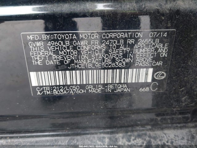 44517622 :رقم المزاد ، JTHCE1BL9E5028383 vin ، 2014 Lexus Gs 350 مزاد بيع