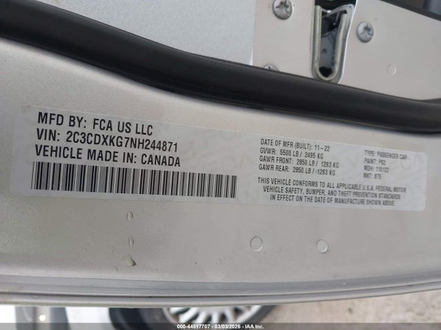 2022 DODGE CHARGER 2C3CDXKG7NH244871 Photo 8