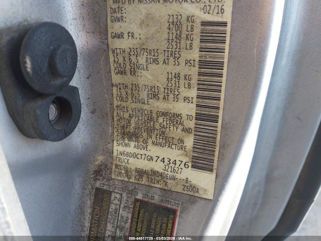 1N6BD0CT7GN743476 Nissan FRONTIER S