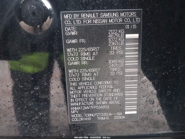 Nissan ROGUE S 2015 KNMAT2MV7FP534853 Image 9