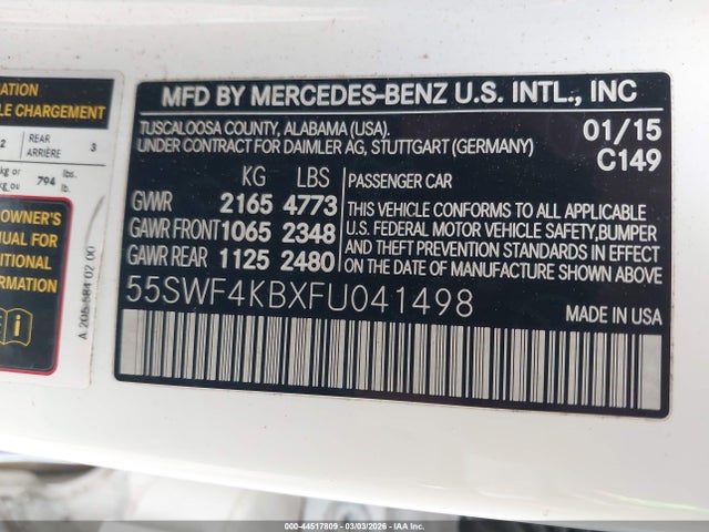 2015 MERCEDES-BENZ C 300 55SWF4KBXFU041498 Photo 8