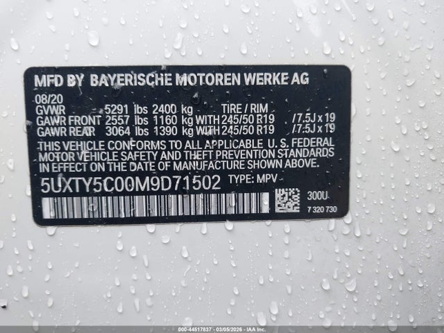 Продажа на аукционе авто 2021 Bmw X3 Xdrive30i, vin: 5UXTY5C00M9D71502, номер лота: 44517837
