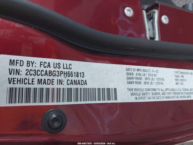 Chrysler 300 300s 2023 2C3CCABG3PH661813 Image 9