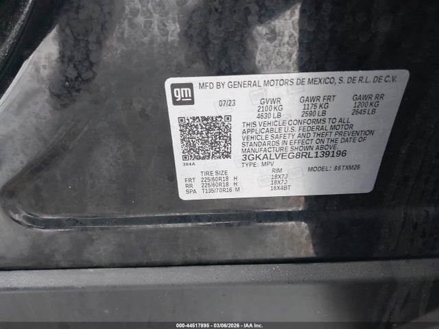 Продажа на аукционе авто 2024 Gmc Terrain Awd Slt, vin: 3GKALVEG8RL139196, номер лота: 44517895