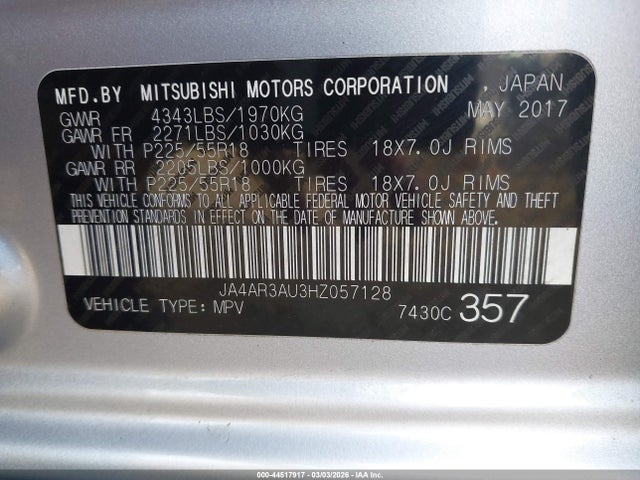 2017 MITSUBISHI OUTLANDER SPORT JA4AR3AU3HZ057128 Photo 8