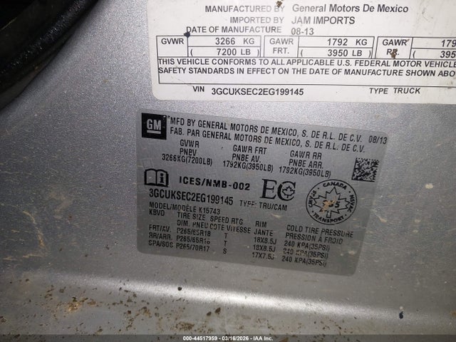 3GCUKSEC2EG199145 Chevrolet Silverado 1500