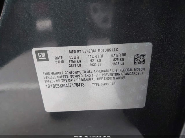 Chevrolet Cruze Lt Auto 2018 1G1BE5SM4J7170418 Image 9