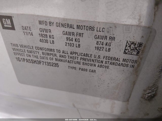 1G1PA5SH3F7135235 Chevrolet Cruze Ls Auto