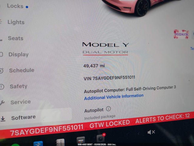 7SAYGDEF9NF551011 Tesla Model Y Performance Dual Motor All-wheel Drive