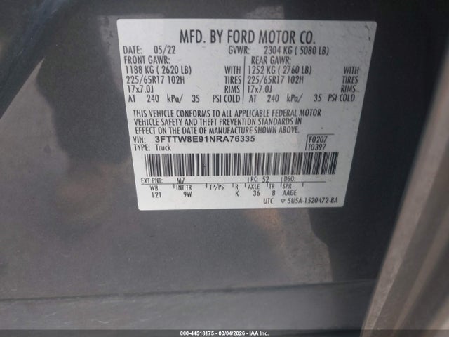 2022 FORD MAVERICK 3FTTW8E91NRA76335 Photo 8