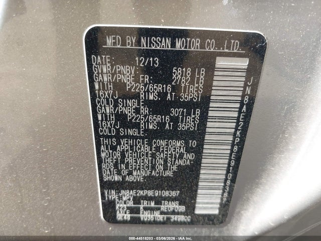 Nissan Quest Sv 2014 JN8AE2KP8E9108367 Image 9