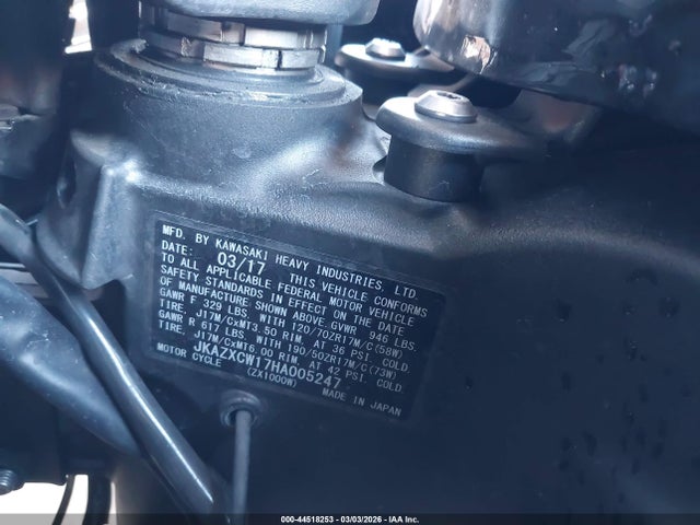 JKAZXCW17HA005247 Kawasaki Zx1000 W