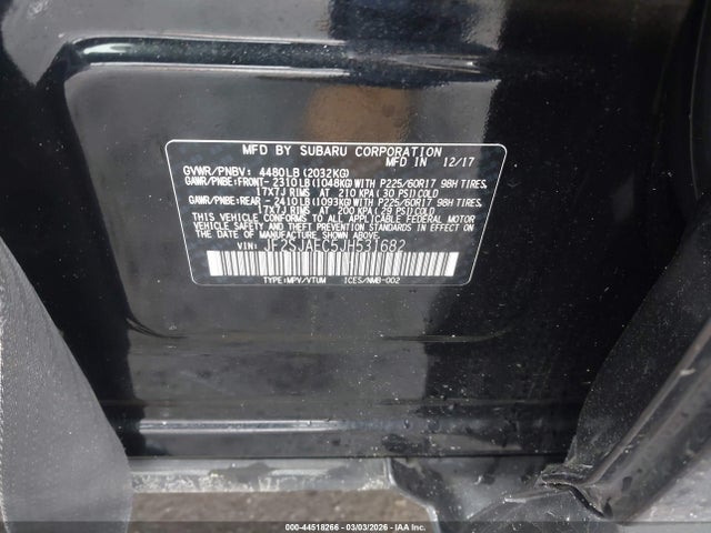 2018 Subaru Forester 2.5i Premium მანქანა იყიდება აუქციონზე, vin: JF2SJAEC5JH531682, აუქციონის ნომერი: 44518266