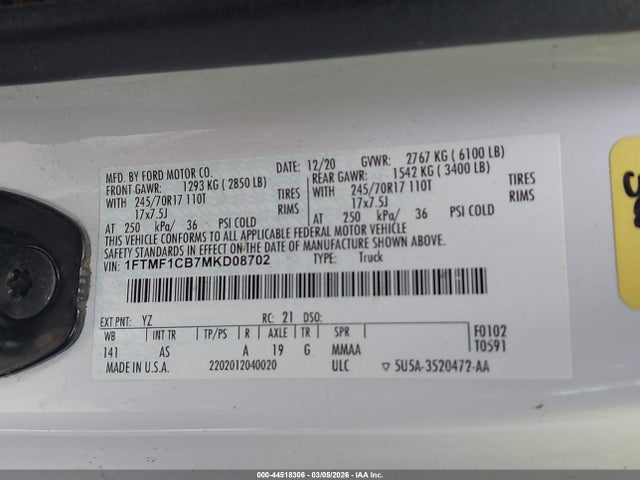 Ford F-150 Xl 2021 1FTMF1CB7MKD08702 Image 9