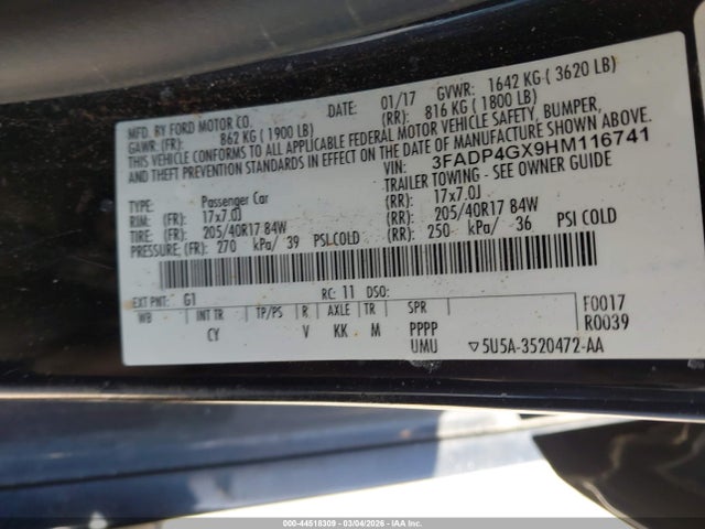 Ford FIESTA ST 2017 3FADP4GX9HM116741 Image 9