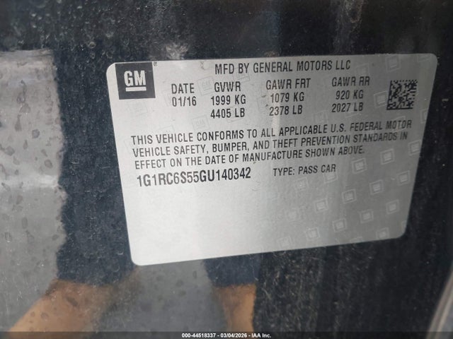 Chevrolet VOLT LT 2016 1G1RC6S55GU140342 Image 9