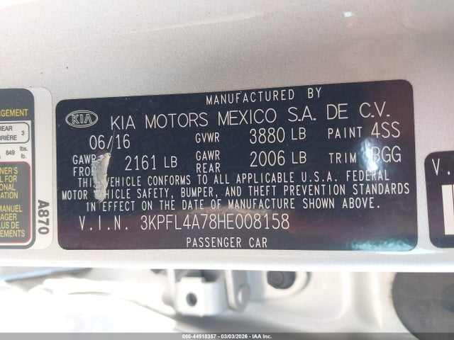 KIA FORTE LX 2017 3KPFL4A78HE008158 Image 9