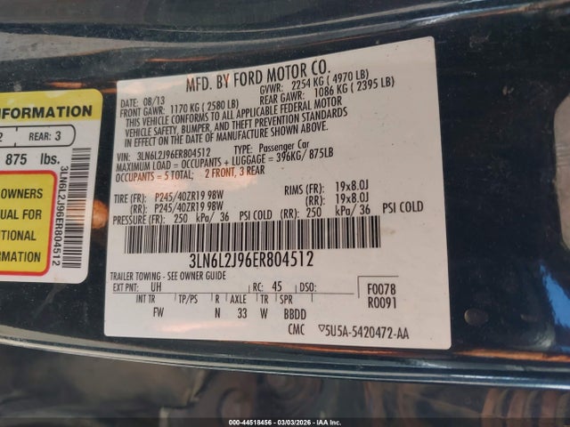 3LN6L2J96ER804512 Lincoln MKZ