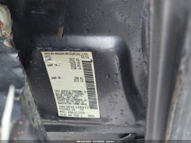 1N4AL3AP5GC198422 Nissan Altima 2.5/2.5 S/2.5 Sl/2.5 Sr/2.5 Sv