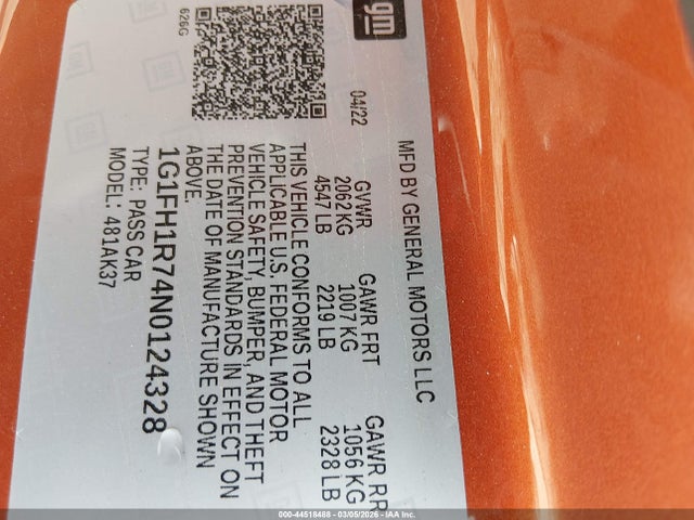 2022 CHEVROLET CAMARO 1G1FH1R74N0124328 Photo 8