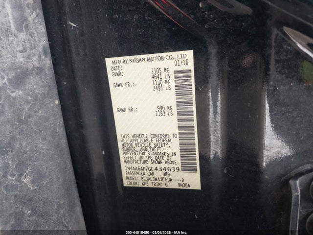 Nissan Maxima 3.5 Sv 2016 1N4AA6AP7GC434639 Image 9