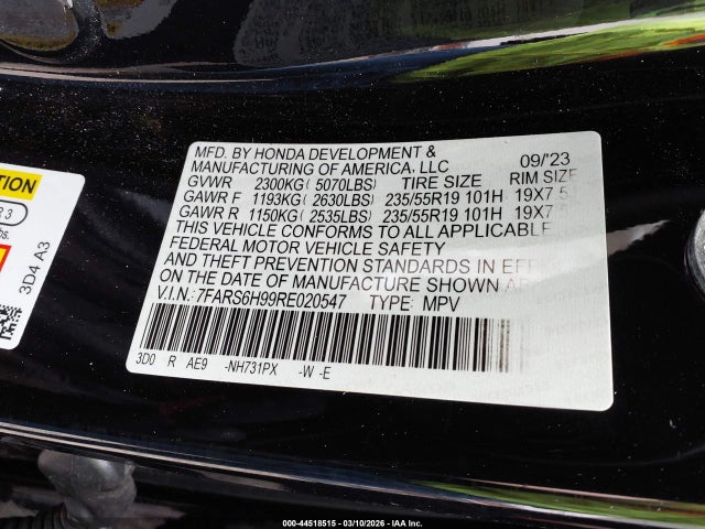 7FARS6H99RE020547 Honda Cr-v Hybrid Sport Touring